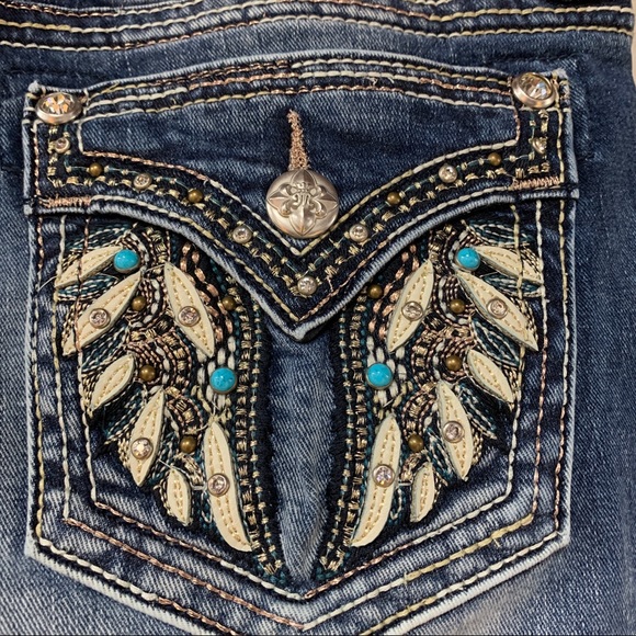 Miss Me Hailey Skinny Embellished Wings Jeans 28 - Picture 8 of 11